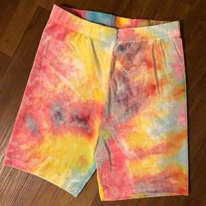 Womens velvet biker shorts